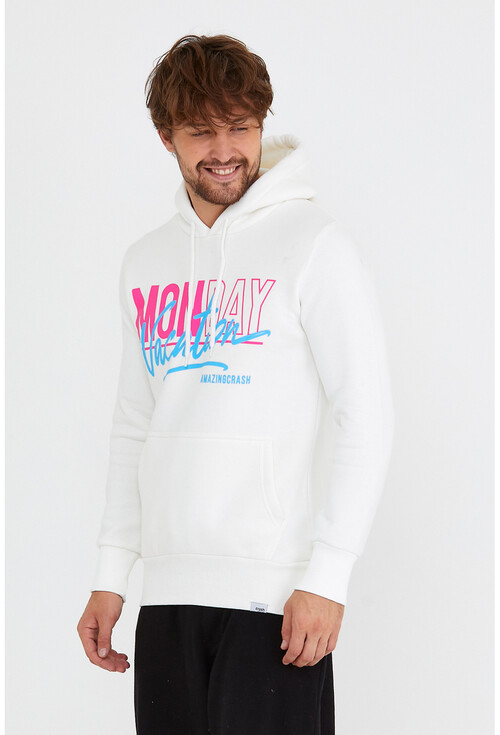 Unisex Kapüşonlu Kanguru Cepli Baskılı Sweatshirt P4070