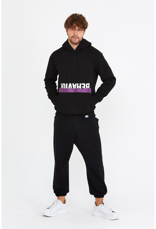 Unisex Kapüşonlu Kanguru Cepli Baskılı Sweatshirt P4074