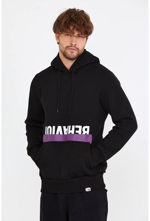 Unisex Kapüşonlu Kanguru Cepli Baskılı Sweatshirt P4074