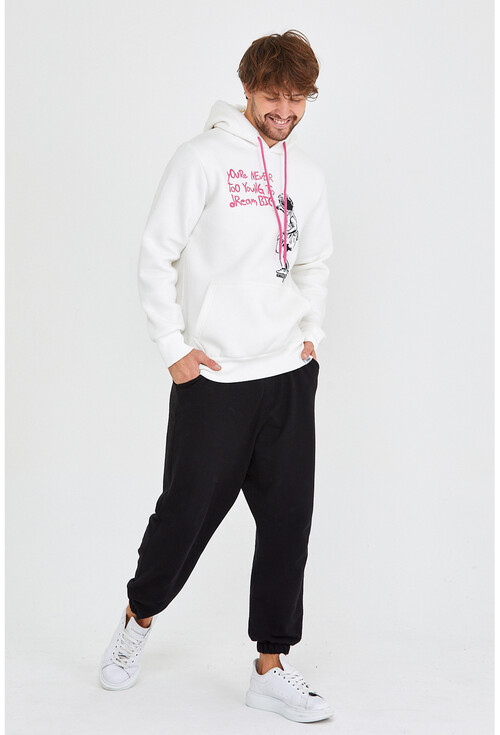 Unisex Kapüşonlu Kanguru Cepli Baskılı Sweatshirt P4072