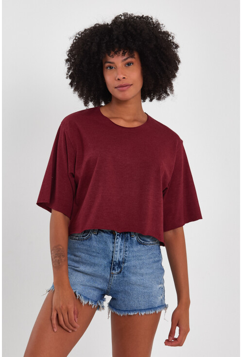 Kadın Basic Oversize Crop 