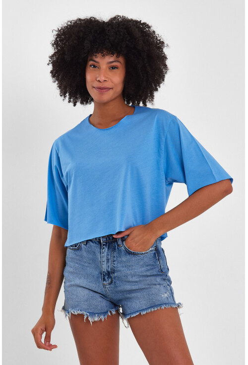 Kadın Basic Oversize Crop 