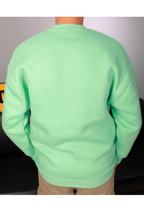 Mint Unisex Basic Bisiklet Yaka Oversize Sweatshirt