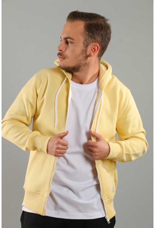 Unisex Kapüşonlu Üç İplik Basic Sweatshirt