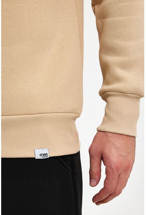 Yüksek Yaka Yarım Fermuarlı Basic Sweatshirt