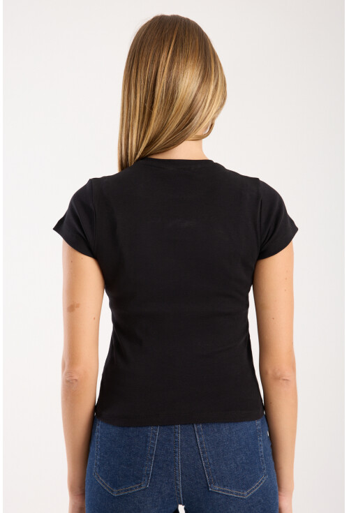 Kısa Kollu Bisiklet Yaka Slim Fit  Kadın T-Shirt