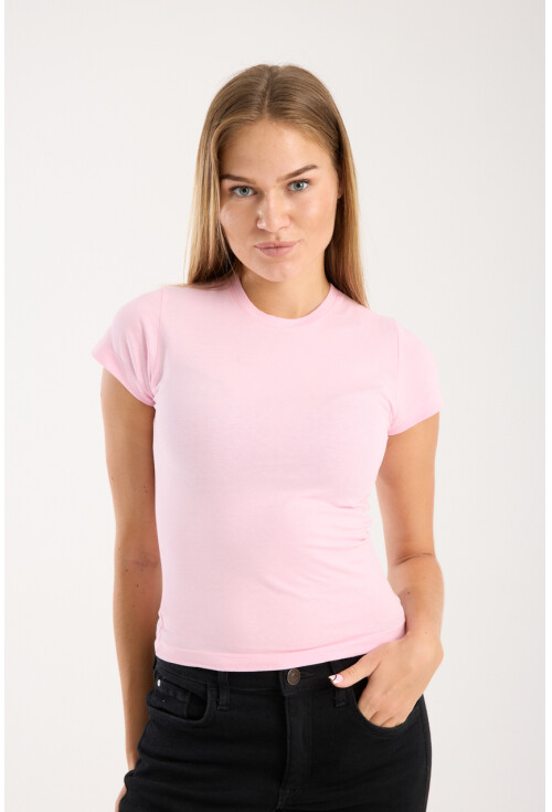 Kısa Kollu Bisiklet Yaka Slim Fit  Kadın T-Shirt
