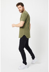 Amazing Crash Eteği Biyeli Long Basic T-Shirt Somon S