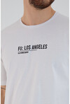 Amazing Crash Fu Los Angeles Arkası Baskılı T-Shirt Beyaz L