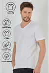 Basic Erkek V Yaka Slim Fit Kısa Kollu T-Shirt