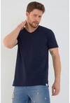 Basic Erkek V Yaka Slim Fit Kısa Kollu T-Shirt