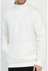 Unisex Yüksek Yaka Yarım Fermuarlı Basic Sweatshirt P4063