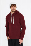 Bordo Unisex Kapüşonlu Kanguru Cepli Basic Sweatshirt 1163