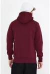 Bordo Unisex Kapüşonlu Kanguru Cepli Basic Sweatshirt 1163