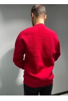 Kırmızı Unisex Basic Bisiklet Yaka Oversize Sweatshirt