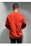 Kiremit Unisex Basic Bisiklet Yaka Oversize Sweatshirt