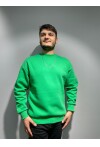 Çimen yeşili Unisex Basic Bisiklet Yaka Oversize Sweatshirt