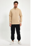 Yüksek Yaka Yarım Fermuarlı Basic Sweatshirt