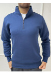 Yüksek Yaka Yarım Fermuarlı Basic Sweatshirt