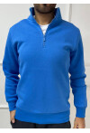 Yüksek Yaka Yarım Fermuarlı Basic Sweatshirt