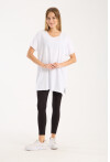 Kadın Bisiklet Yaka Yırtmaçlı Oversize Basic Tişört