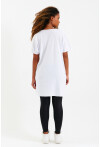 Kadın Bisiklet Yaka Yırtmaçlı Oversize Basic Tişört