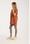 Kadın V Yaka Yırtmaçlı Oversize Basic Tişört
