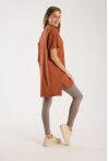 Kadın V Yaka Yırtmaçlı Oversize Basic Tişört