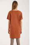 Kadın V Yaka Yırtmaçlı Oversize Basic Tişört