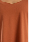 Kadın V Yaka Yırtmaçlı Oversize Basic Tişört