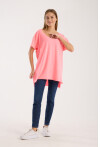 Kadın V Yaka Yırtmaçlı Oversize Basic Tişört