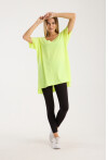 Kadın V Yaka Yırtmaçlı Oversize Basic Tişört