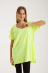 Kadın V Yaka Yırtmaçlı Oversize Basic Tişört