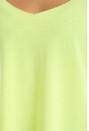 Kadın V Yaka Yırtmaçlı Oversize Basic Tişört