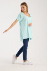 Kadın V Yaka Yırtmaçlı Oversize Basic Tişört