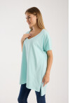 Kadın V Yaka Yırtmaçlı Oversize Basic Tişört