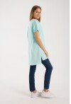 Kadın V Yaka Yırtmaçlı Oversize Basic Tişört