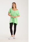 Kadın V Yaka Yırtmaçlı Oversize Basic Tişört