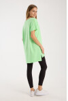 Kadın V Yaka Yırtmaçlı Oversize Basic Tişört