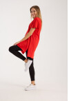 Kadın V Yaka Yırtmaçlı Oversize Basic Tişört