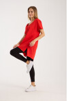 Kadın V Yaka Yırtmaçlı Oversize Basic Tişört