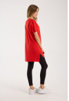 Kadın V Yaka Yırtmaçlı Oversize Basic Tişört