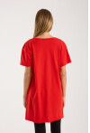 Kadın V Yaka Yırtmaçlı Oversize Basic Tişört