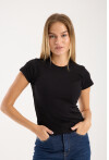 Kısa Kollu Bisiklet Yaka Slim Fit  Kadın T-Shirt