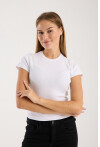 Kısa Kollu Bisiklet Yaka Slim Fit  Kadın T-Shirt