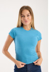 Kısa Kollu Bisiklet Yaka Slim Fit  Kadın T-Shirt