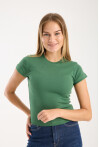 Kısa Kollu Bisiklet Yaka Slim Fit  Kadın T-Shirt