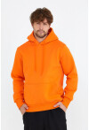 Turuncu Unisex Kapüşonlu Kanguru Cepli Basic Sweatshirt 1163